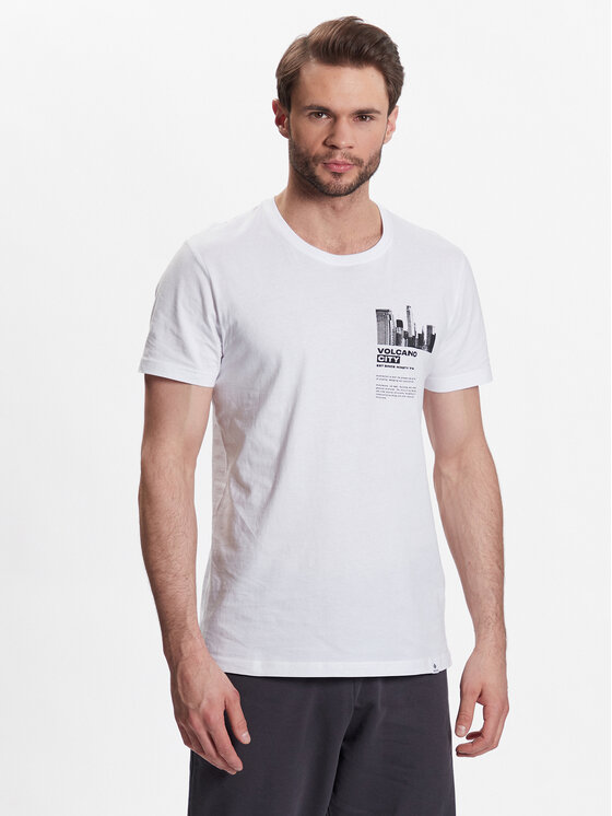 Volcano Volcano T-Shirt T-Luminary M02014-S23 Biały Regular Fit