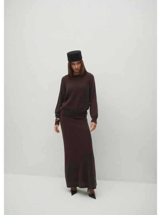 Le Collet Le Collet Sweter AVILA Brązowy Oversize