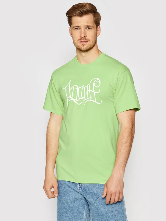 HUF T-Shirt HAZE Handstyle 2 TS01382 Grün Regular Fit