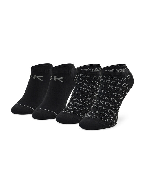 Set de 2 perechi de șosete scurte de damă Calvin Klein 701218779 Negru