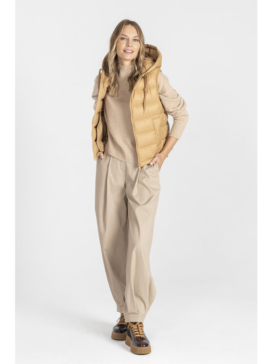 Deni Cler Milano Deni Cler Milano Bezrękawnik T-DC-9064-E5-40-13-1 Beżowy Regular Fit