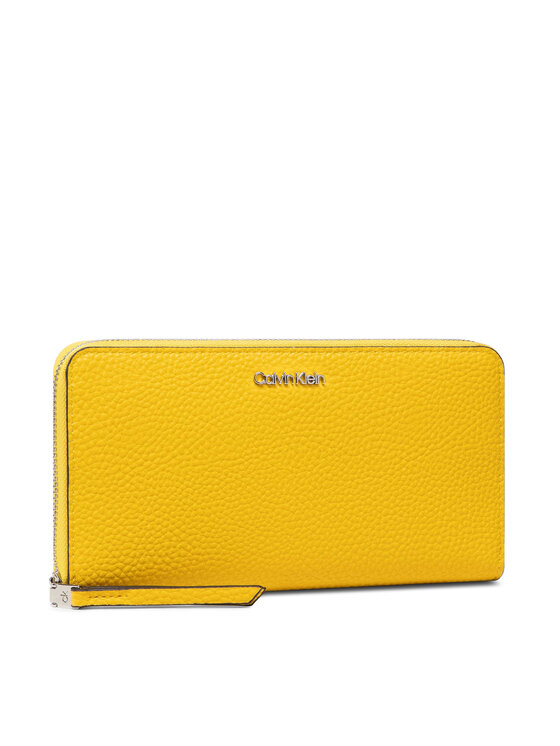 Calvin Klein Portofel Mare de Damă Soft Neat Z/A Wallet Lg K60K607177 Galben