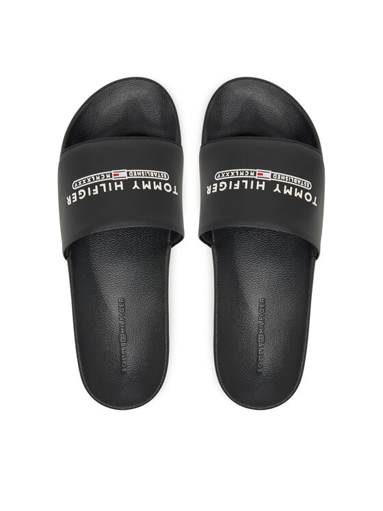 Tommy Hilfiger Tommy Hilfiger Şlapi Raised Pool Slide FM0FM05761 Negru