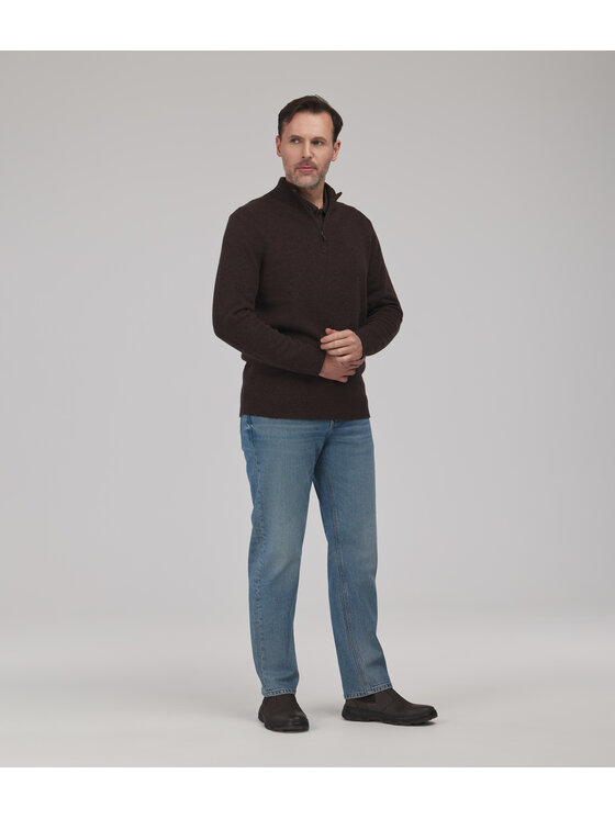 Lee Cooper Lee Cooper Sweter BILL Brązowy ciemny Regular Fit