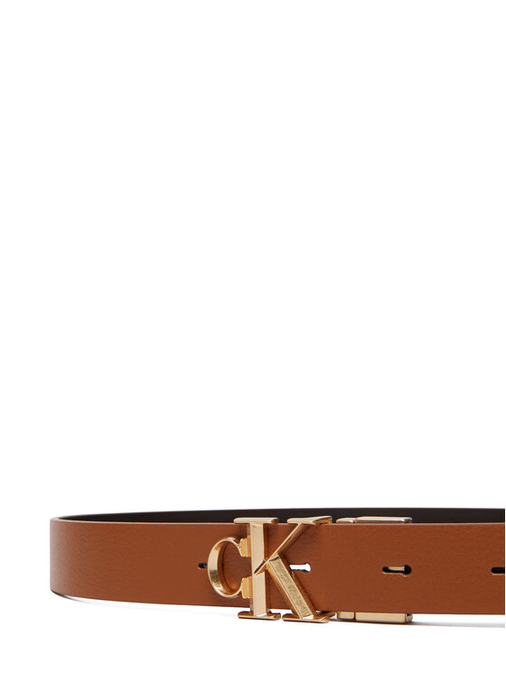 Calvin Klein Calvin Klein Dámský pásek Facet CK Pebble LV04F7044G Hnědá