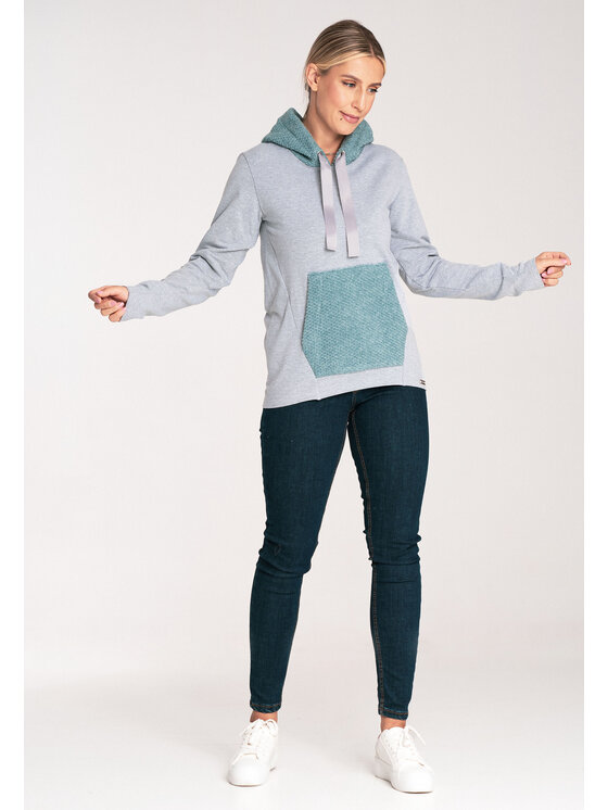 FIGL FIGL Bluza M1045 Zielony Regular Fit