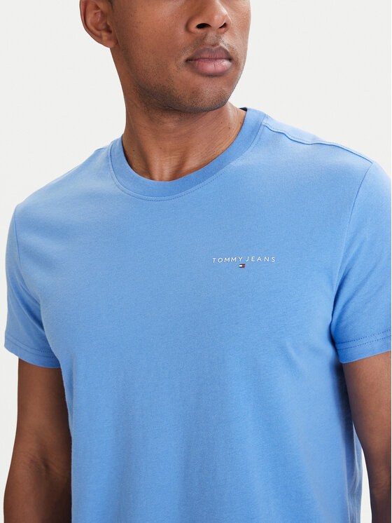 Tommy Jeans Tommy Jeans T-Shirt Linear Chest DM0DM21780 Blau Slim Fit