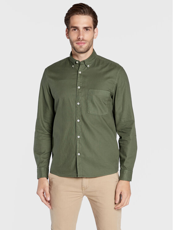 Marc O'Polo Marškiniai 228 7362 42414 Žalia Regular Fit | Modivo.lt
