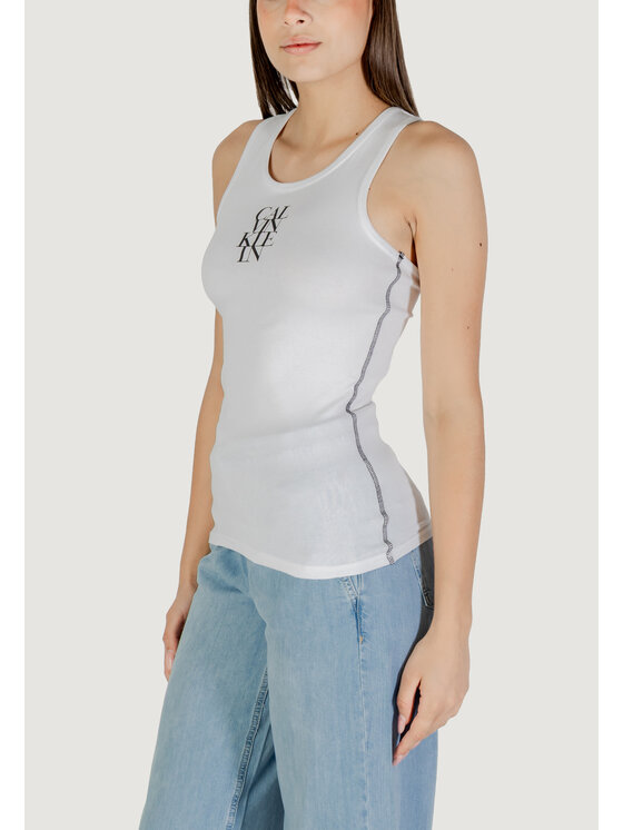 Calvin Klein Jeans Calvin Klein Jeans T-shirt SL COTTON RIB SOLID Bianco To Fit