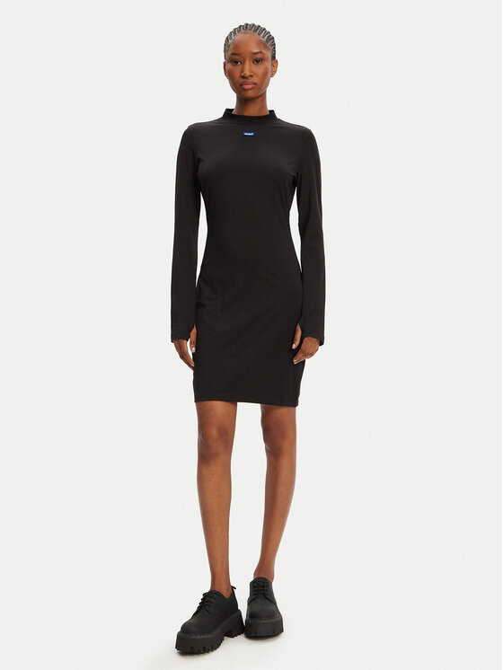HUGO HUGO Vsakodnevna obleka Nilla 50545016 Črna Slim Fit