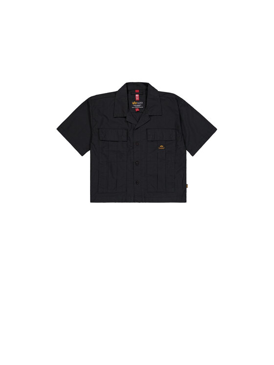 Alpha Industries Alpha Industries Koszula Short Sleeve Cargo Shirt Women Czarny Loose Fit