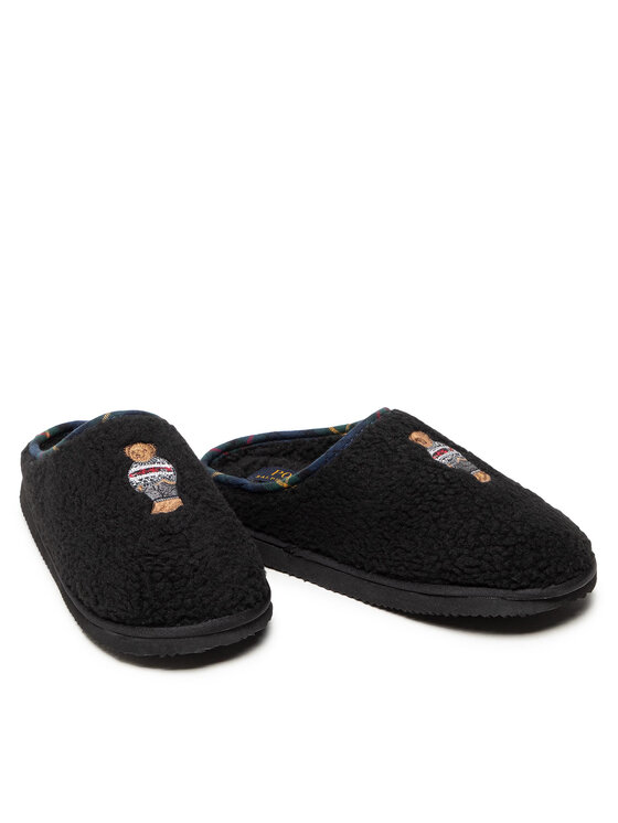 Polo Ralph Lauren Polo Ralph Lauren Παντόφλες Σπιτιού Charlotte Scuff Bear RF103286 Μαύρο
