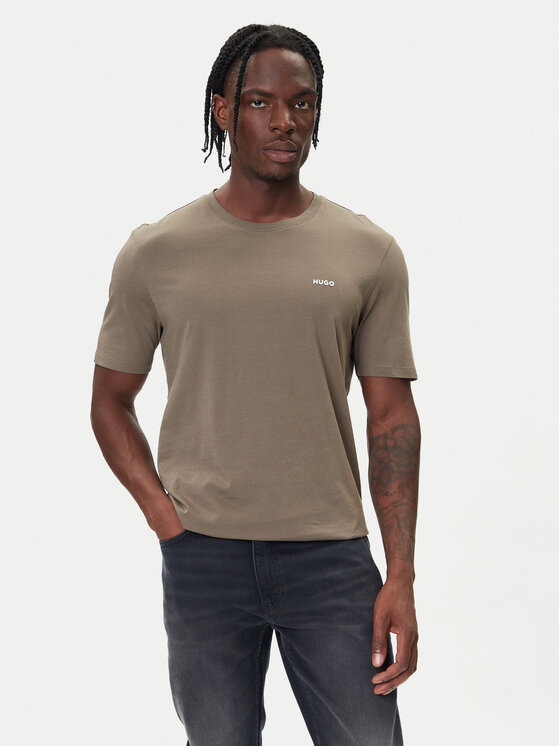 HUGO HUGO Тишърт Dero222 50466158 Бежов Regular Fit