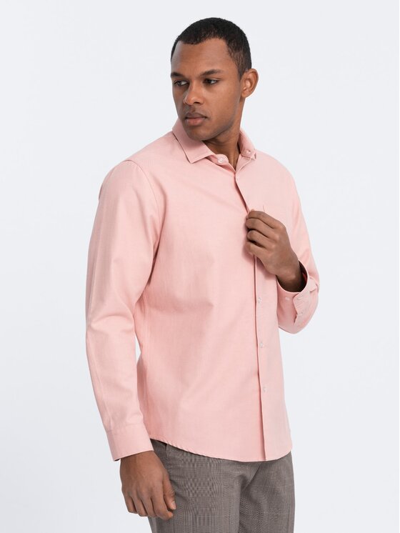 Ombre Ombre Košile OM-SHCS-0148 Růžová Regular Fit