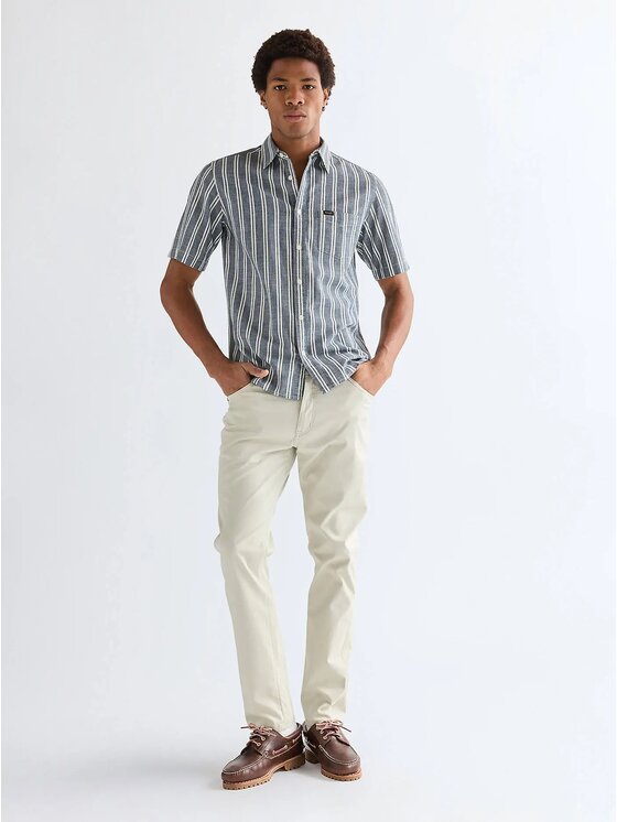 Wrangler Wrangler Spodnie materiałowe LARSTON Biały Slim Fit