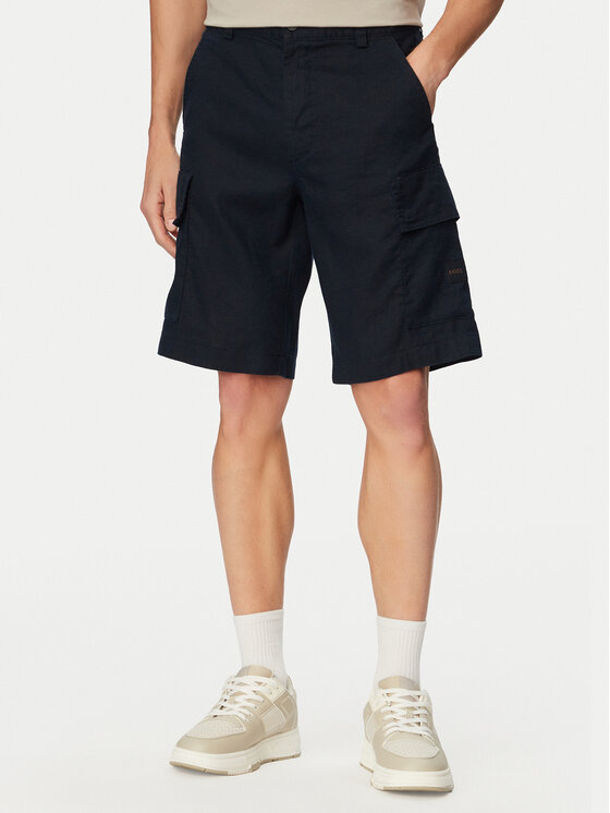 BOSS BOSS Шорти з тканини Sisla 50559366 Cиній Relaxed Fit