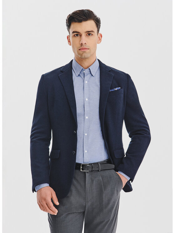 Pako Lorente Pako Lorente Marynarka P25WF-3X-009 Granatowy Slim Fit