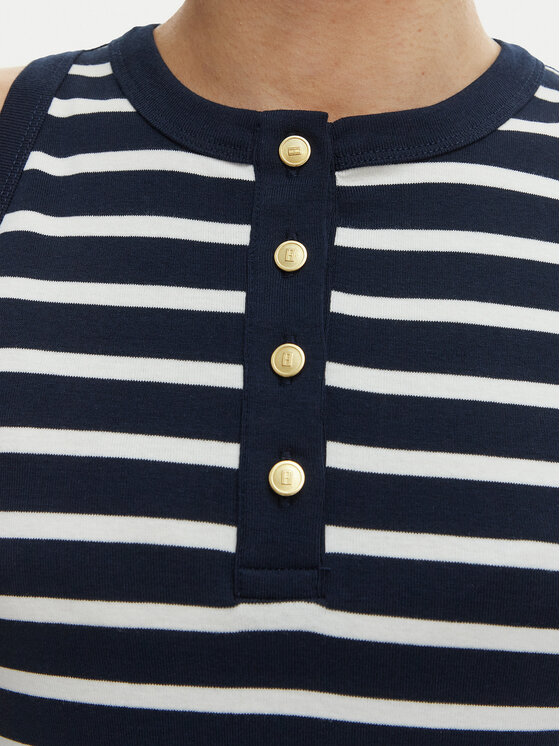 Tommy Hilfiger Tommy Hilfiger Top WW0WW49251 Tmavomodrá Slim Fit