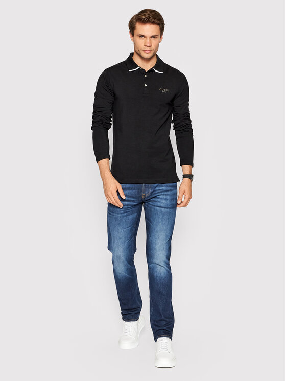 Guess Guess Polo M2YP36 J1311 Czarny Extra Slim Fit