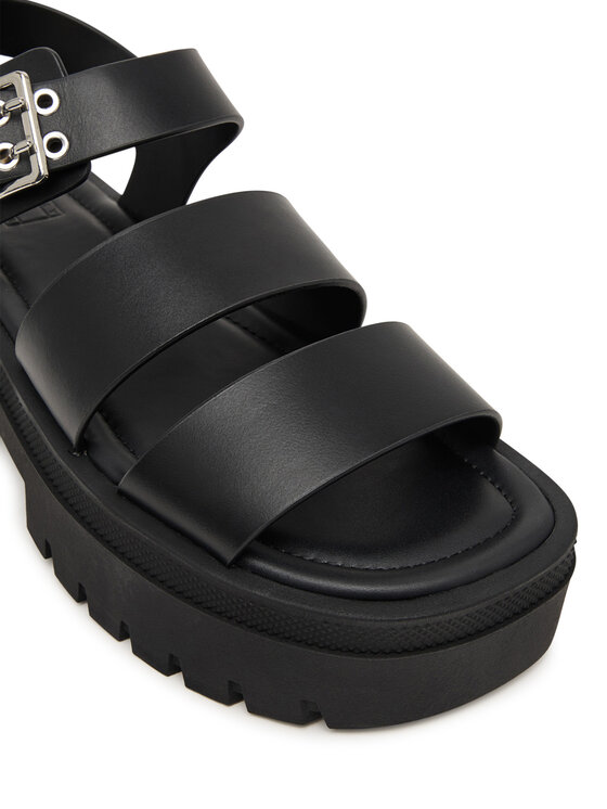 Tommy Jeans Tommy Jeans Sandały Tjw Straps Leather Max Sandal EN0EN02944 Czarny
