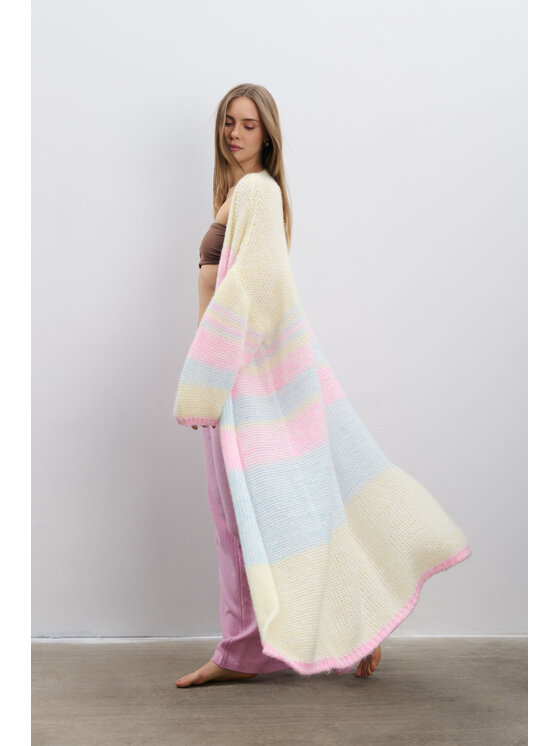 Fobya Fobya Kardigan F2040 Żółty Loose Fit