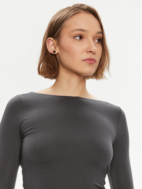 Gina Tricot Gina Tricot Блузка 21146 Сірий Slim Fit