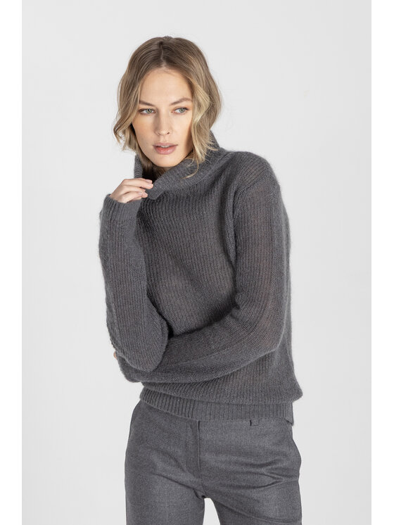 Deni Cler Milano Deni Cler Milano Sweter T-DC-S481-E5-95-88-1 Szary Regular Fit