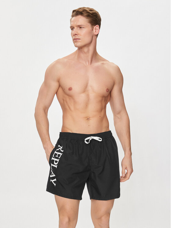 REPLAY Replay Pantaloni scurți pentru înot LM1119.000.82972 Negru Regular Fit