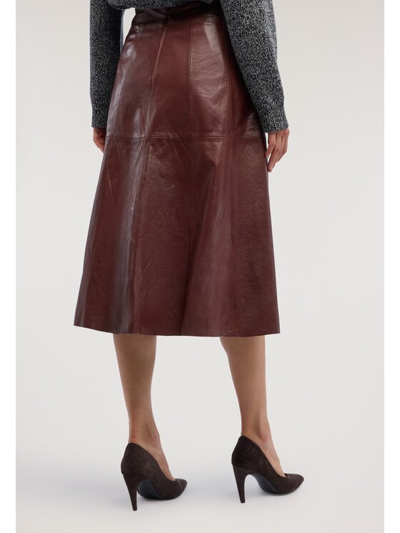 Trussardi Trussardi Spódnica skórzana 1300A000688N077 Brązowy A-Line Fit