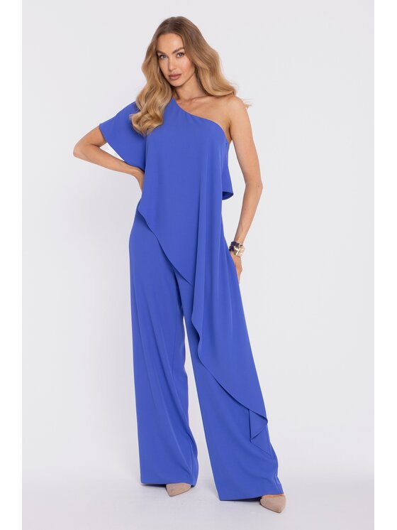 Made of Emotion Made of Emotion Kombinezon M917 Niebieski Wide Leg