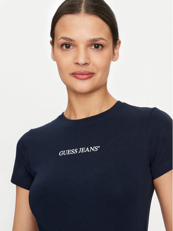 Guess Jeans Guess Jeans Tricou W4YI01 J1314 Bleumarin Slim Fit