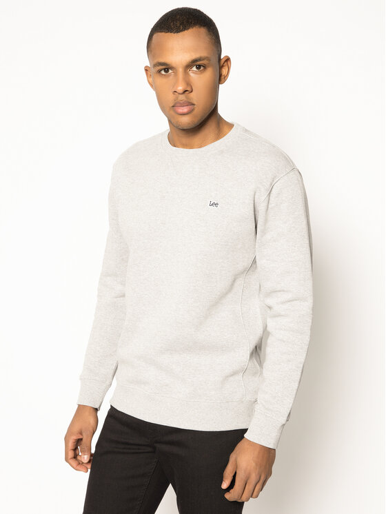 Lee Lee Bluza Plain Crew L81ITJMP 112121797 Szary Regular Fit