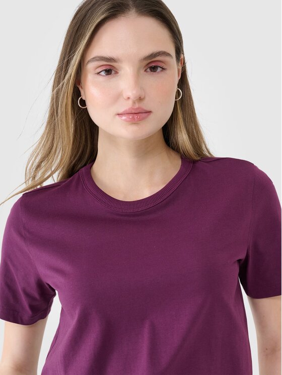 4F 4F T-Shirt 4FWSS25TTSHF1991-50S Fioletowy Regular Fit