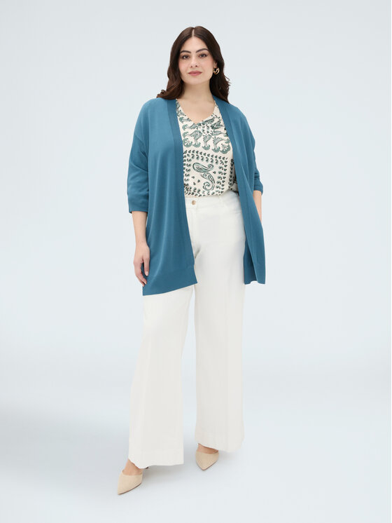 Fiorella Rubino Fiorella Rubino Kardigan M249E002271N024 Turkusowy A-Line Fit