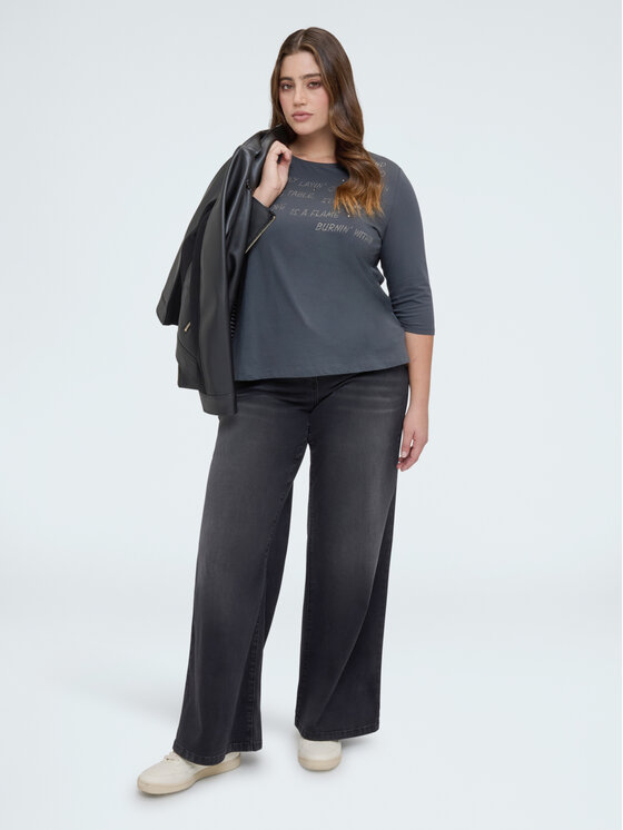 Fiorella Rubino Fiorella Rubino T-Shirt G0D9L009284N023 Szary Regular Fit