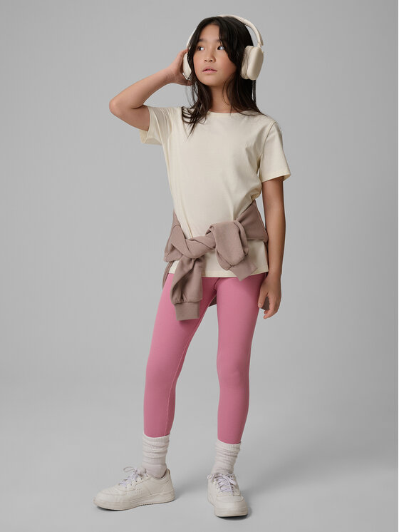 4F 4F T-Shirt BASIC+ Kremowy Regular Fit