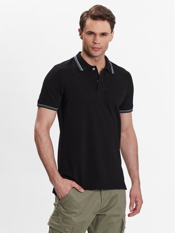 Geox Polokošeľa Piquet M3510A-T2649 F9000 Čierna Regular Fit