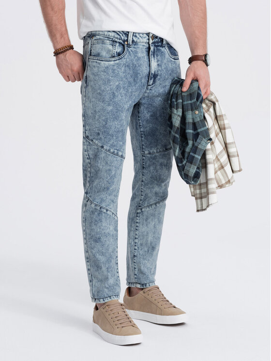 Ombre Ombre Jeansy OM-PADP-0109 Modrá Slim Fit