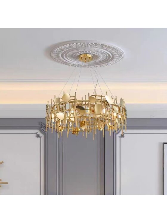 MIAhome MIAhome Lampa wisząca złota Plaquita 60 m Złoty
