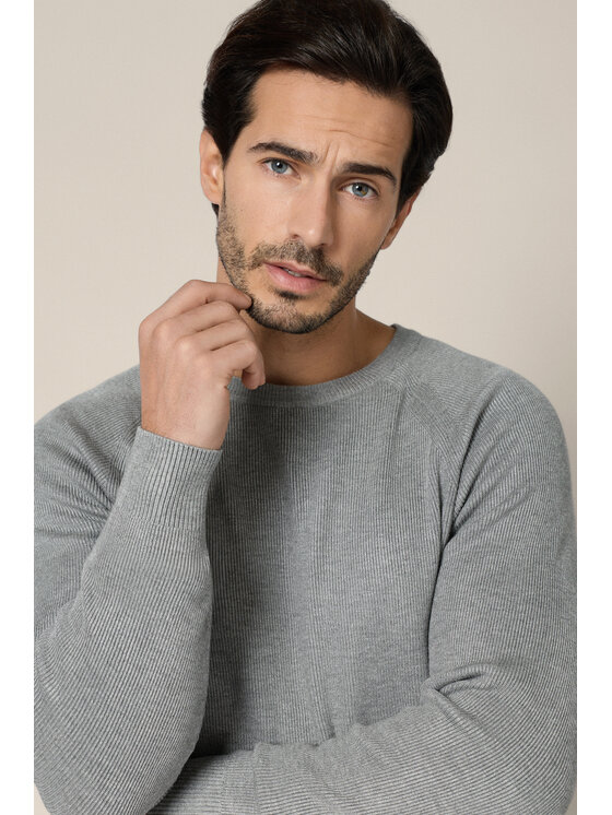 Lancerto Lancerto Sweter Baldir SW073225000062 Szary Regular Fit