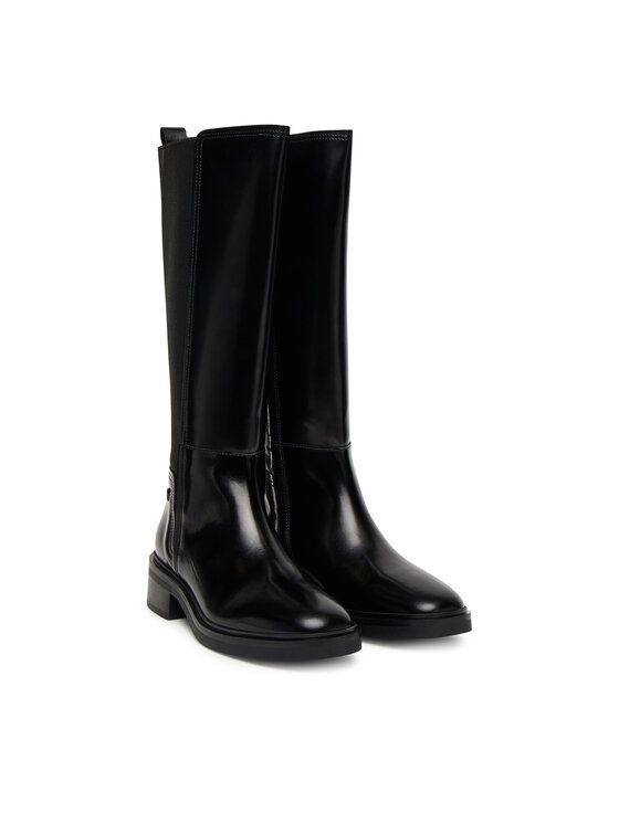 Tommy Hilfiger Tommy Hilfiger Kozaki Th Minimal Abrasivato Long Boot FW0FW08979 Czarny