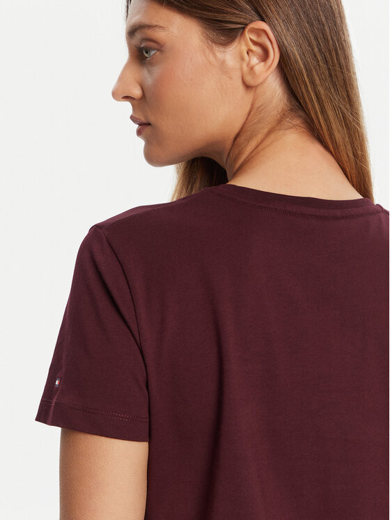 Tommy Hilfiger Tommy Hilfiger Marškinėliai Gold Crest WW0WW46153 Vyšninė Regular Fit