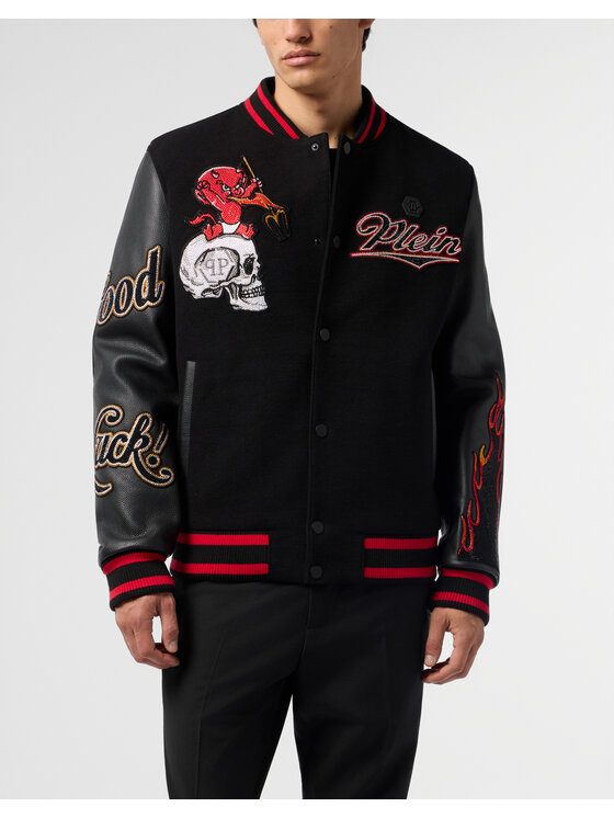 PHILIPP PLEIN PHILIPP PLEIN Kurtka bomber 29736 Czarny Regular Fit