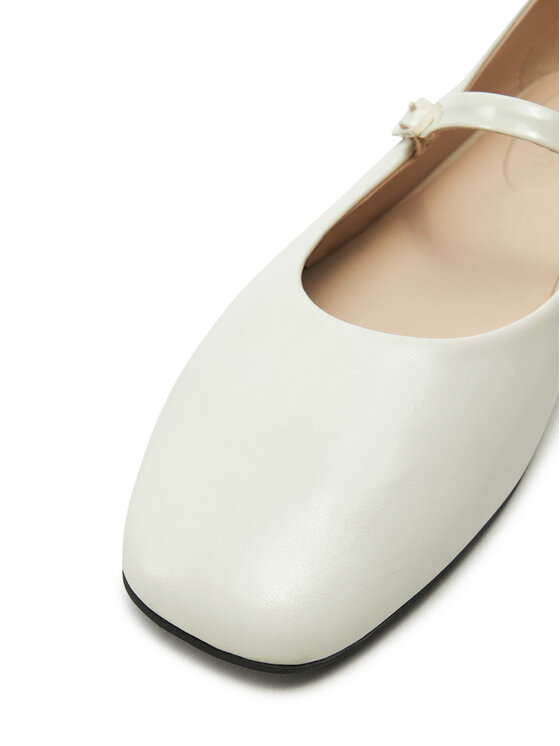 Calvin Klein Calvin Klein Balerinke Mary Jane Ballerina - Lth HW0HW02307 Écru
