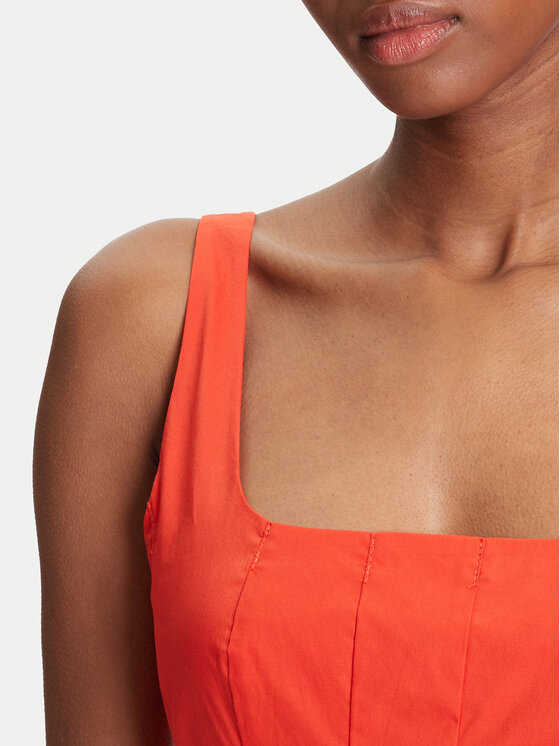STAUD STAUD Igapäevane kleit Mini Wells R25S2249PO Oranž Slim Fit
