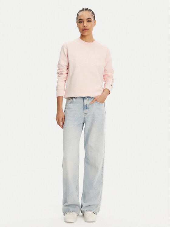 Tommy Jeans Tommy Jeans Majica dugih rukava Tonal Crest DW0DW20637 Ružičasta Regular Fit