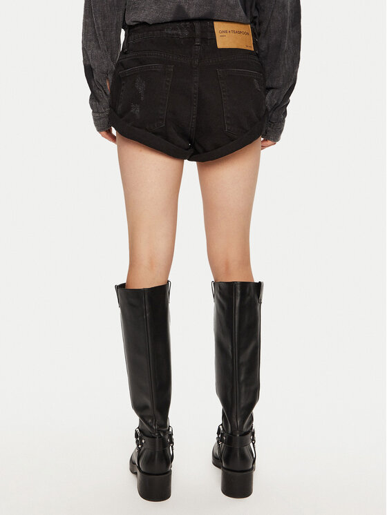 One Teaspoon One Teaspoon Дънкови шорти Bandit 22620C Черен Relaxed Fit