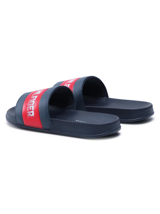 Tommy Hilfiger Tommy Hilfiger Klapki Flag Print Pool Slide T3B0-31122-1174 M Granatowy