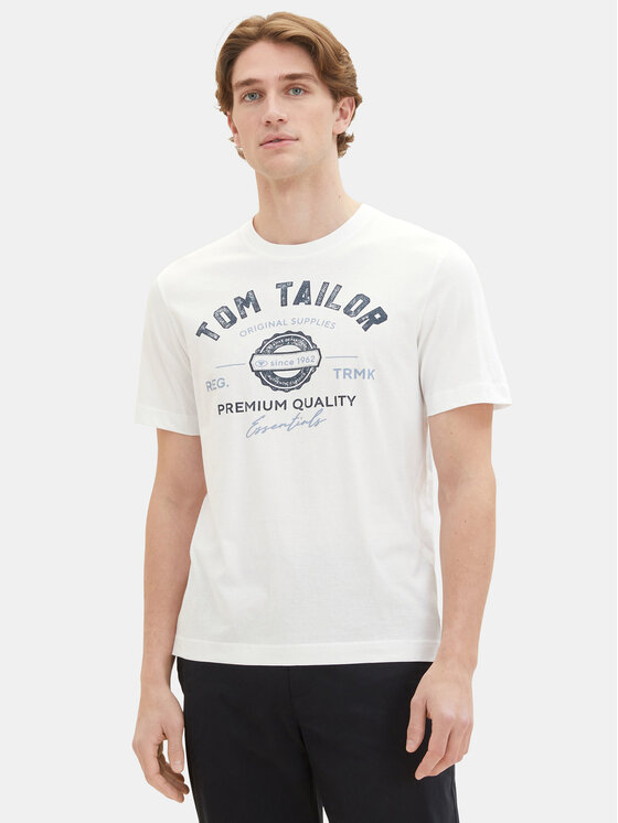 Tom Tailor Tom Tailor T-Shirt 1037735 Bílá Regular Fit