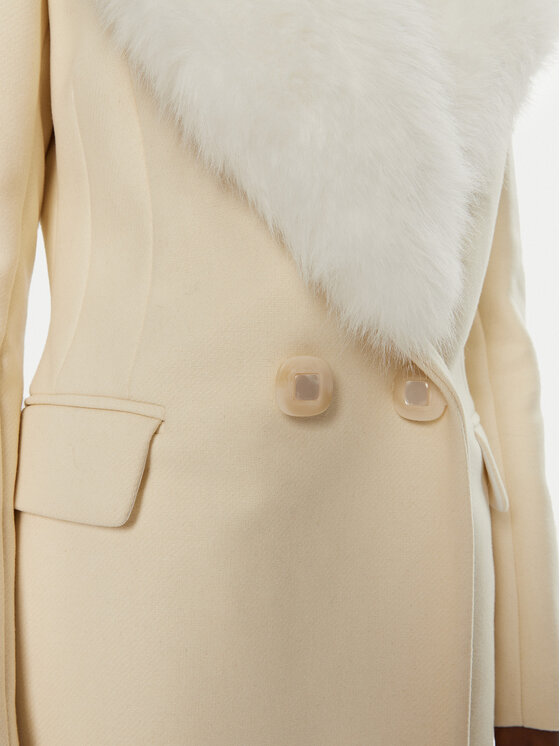 YES LONDON YES LONDON Cappotto di lana CD1184/ECO Écru Regular Fit